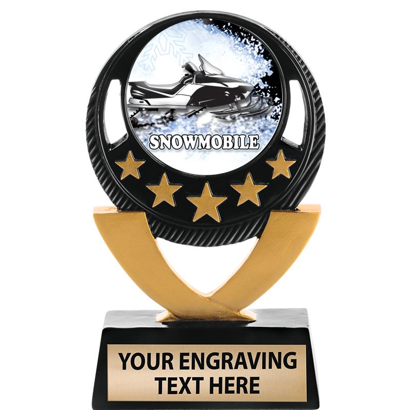 5"FIVE STAR BLK-GLD INS SCULP