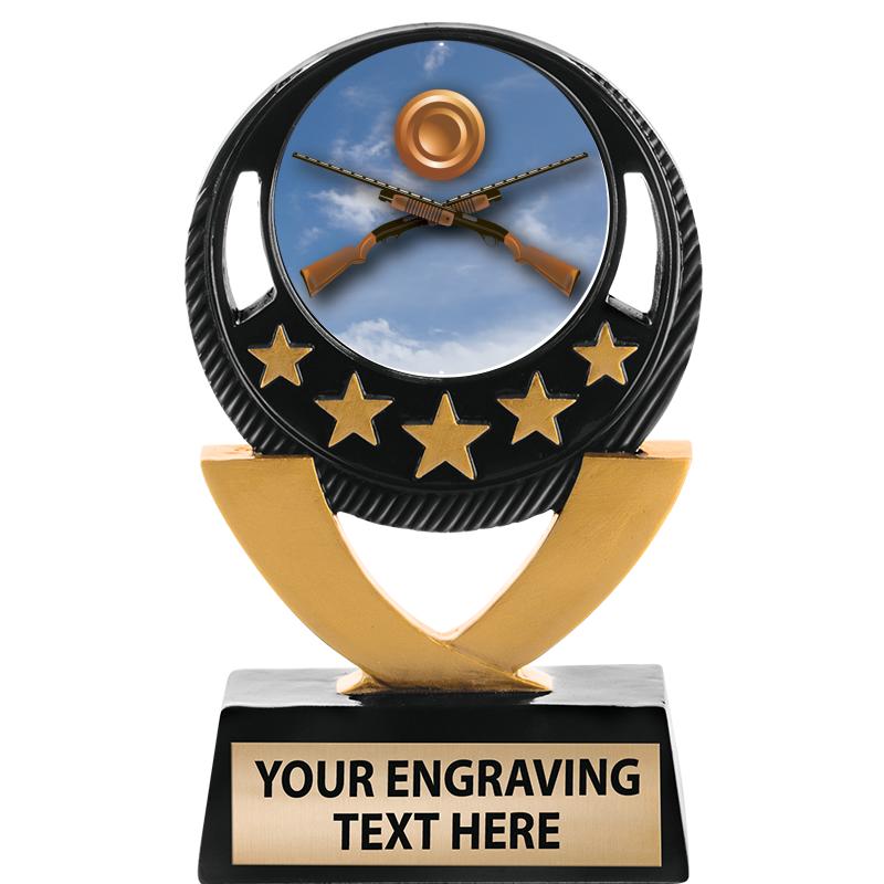 5"FIVE STAR BLK-GLD INS SCULP