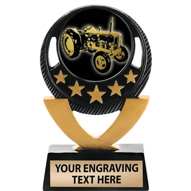 5"FIVE STAR BLK-GLD INS SCULP