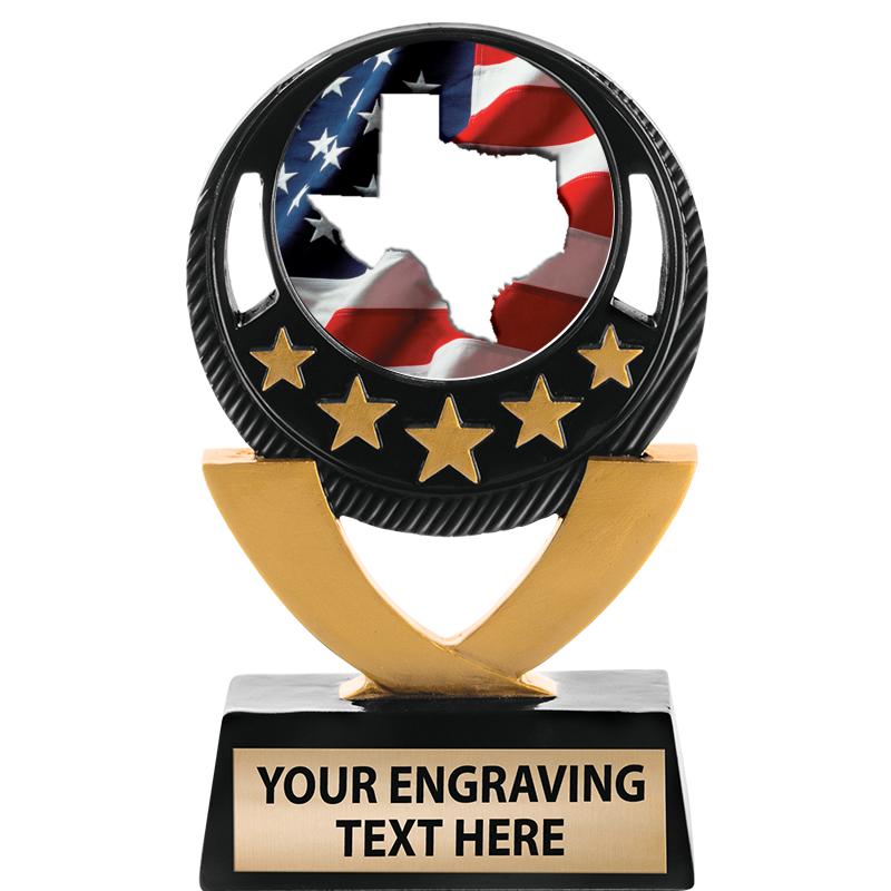 5"FIVE STAR BLK-GLD INS SCULP