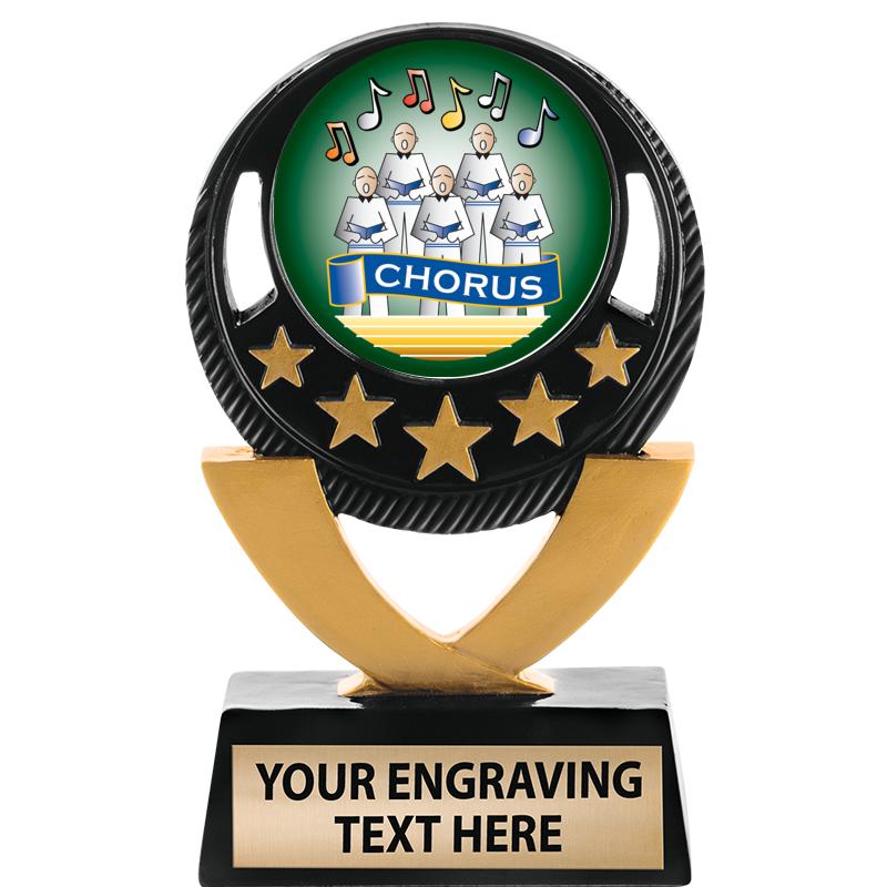 5"FIVE STAR BLK-GLD INS SCULP