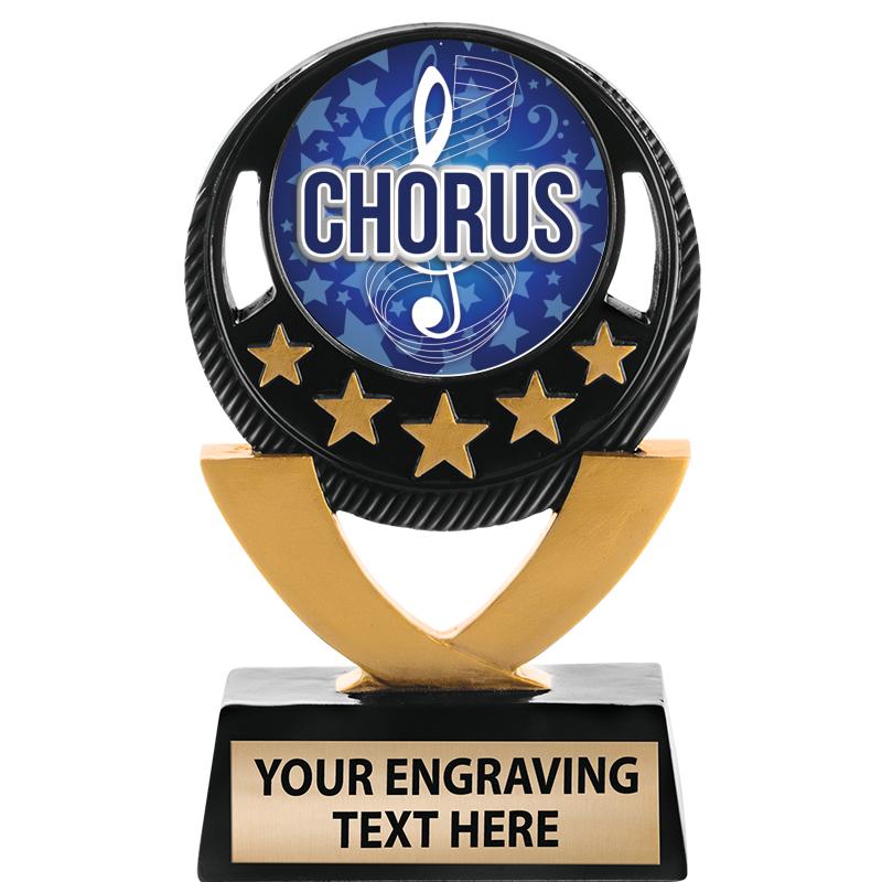 5"FIVE STAR BLK-GLD INS SCULP