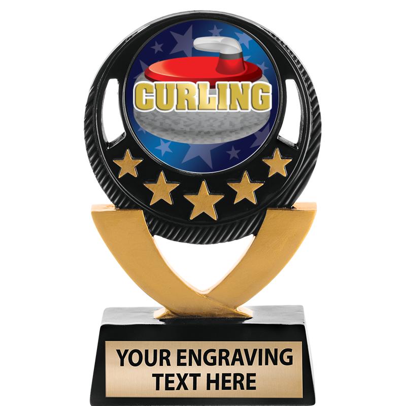 5"FIVE STAR BLK-GLD INS SCULP