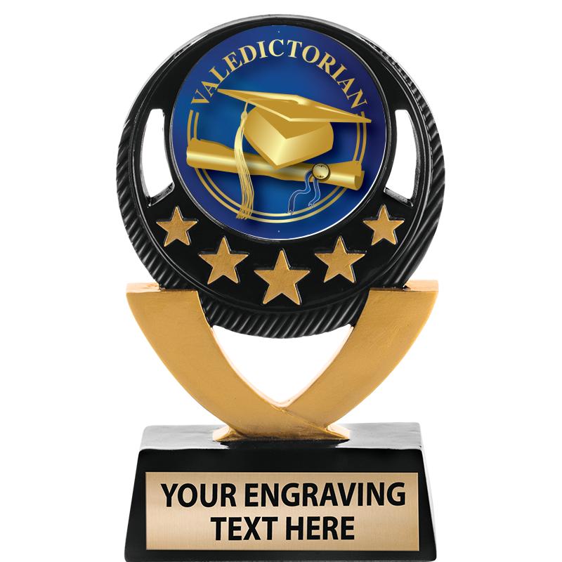 5"FIVE STAR BLK-GLD INS SCULP