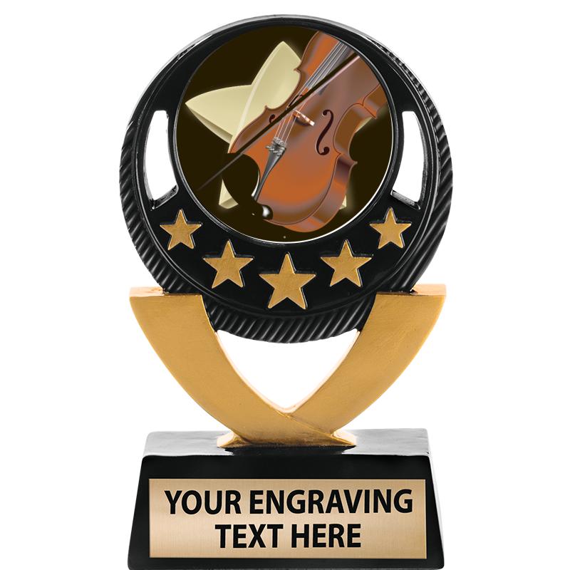 5"FIVE STAR BLK-GLD INS SCULP