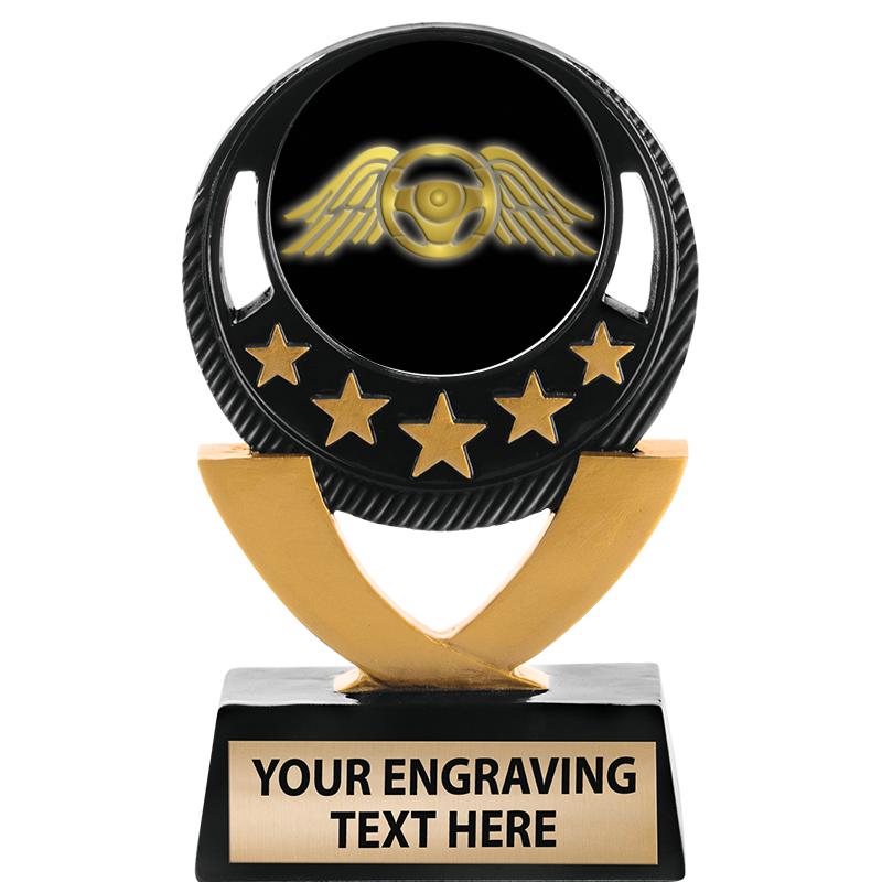 5"FIVE STAR BLK-GLD INS SCULP