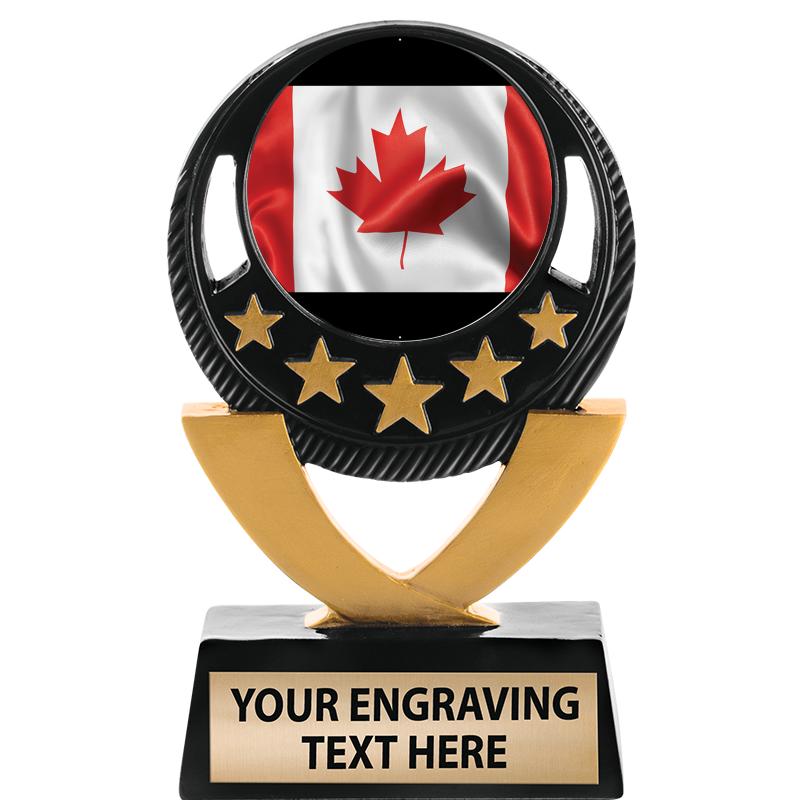 5"FIVE STAR BLK-GLD INS SCULP