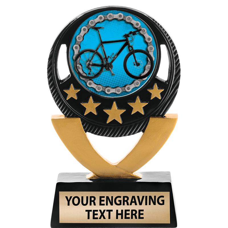 5"FIVE STAR BLK-GLD INS SCULP