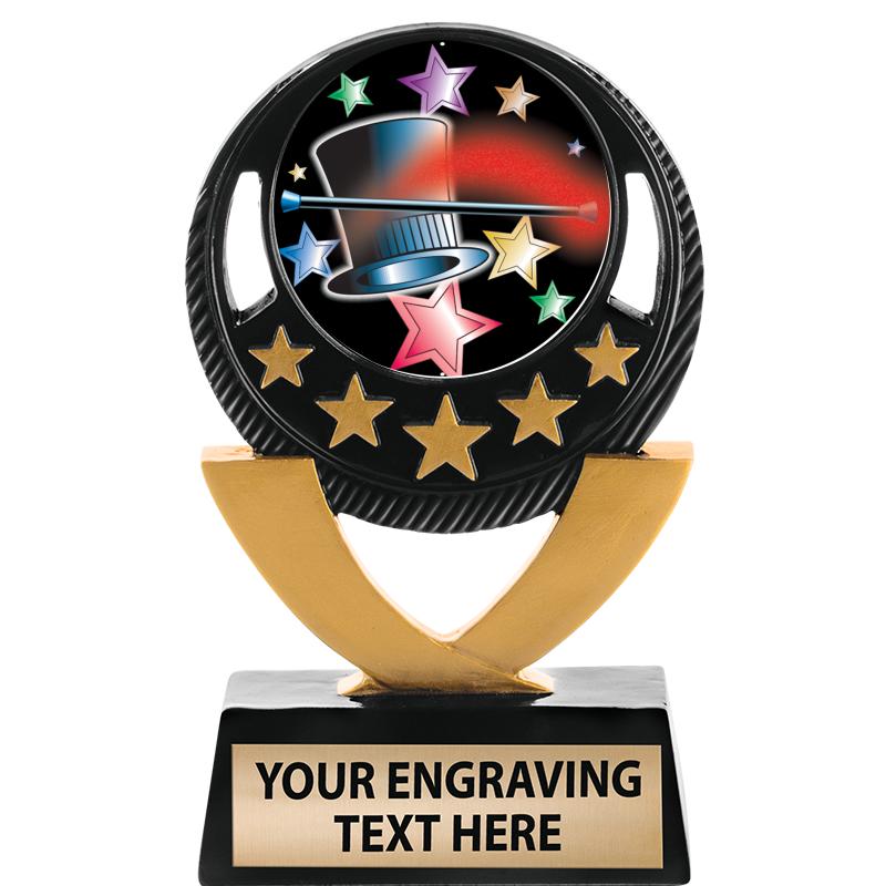 5"FIVE STAR BLK-GLD INS SCULP