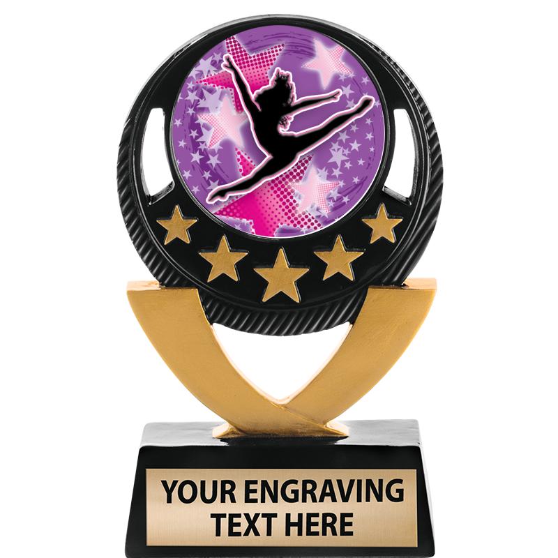 5"FIVE STAR BLK-GLD INS SCULP