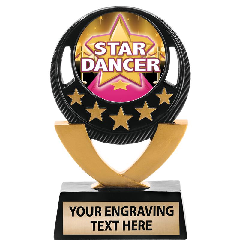 5"FIVE STAR BLK-GLD INS SCULP