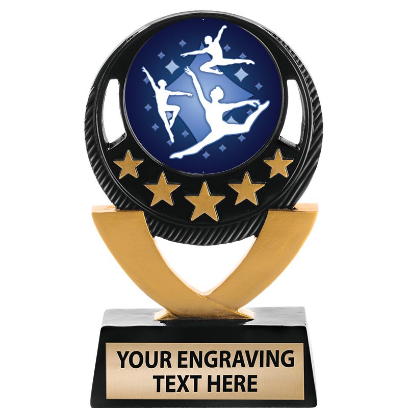 5"FIVE STAR BLK-GLD INS SCULP