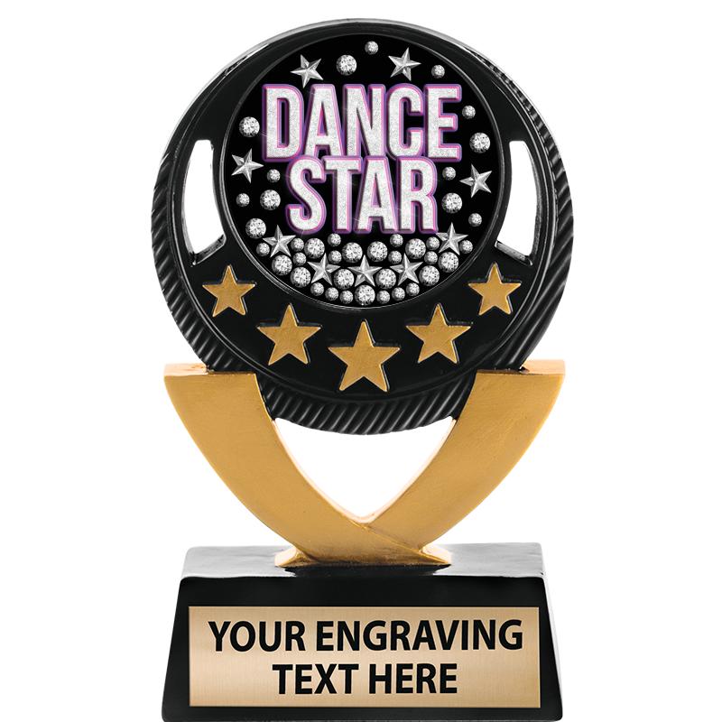 5"FIVE STAR BLK-GLD INS SCULP