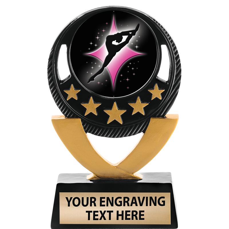 5"FIVE STAR BLK-GLD INS SCULP