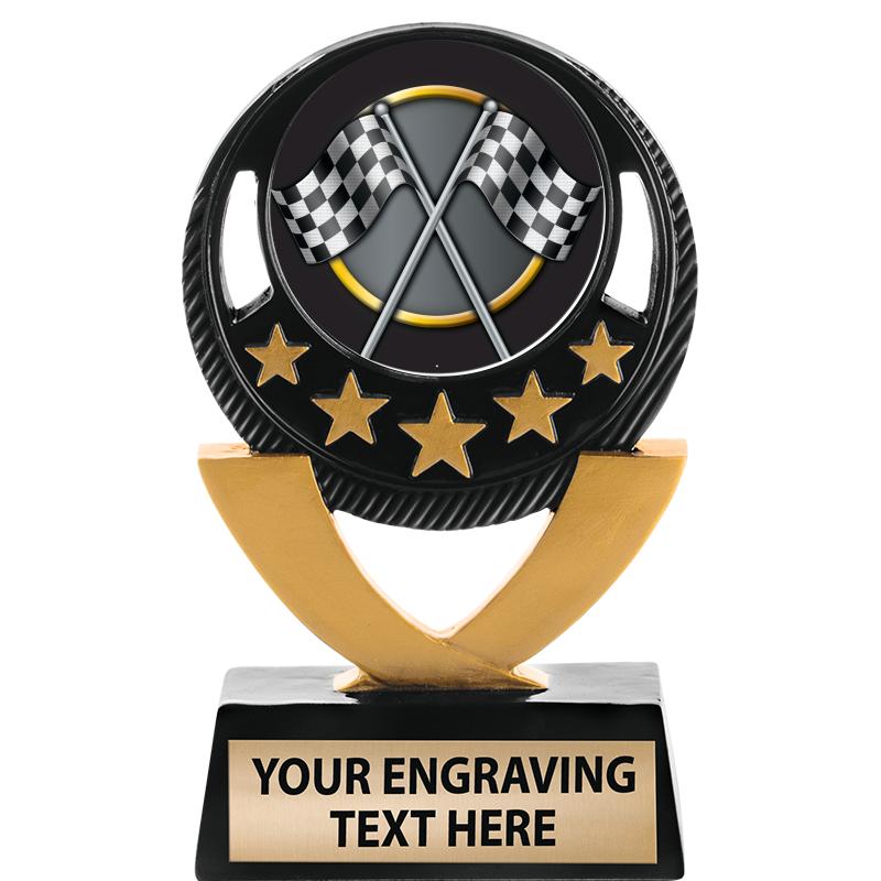 5"FIVE STAR BLK-GLD INS SCULP