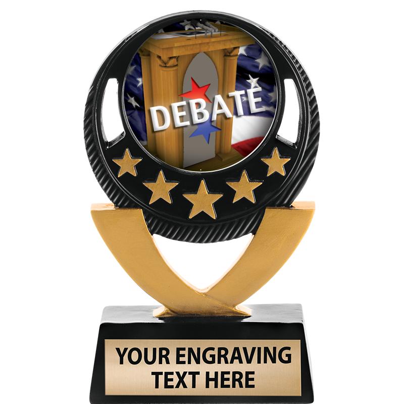 5"FIVE STAR BLK-GLD INS SCULP