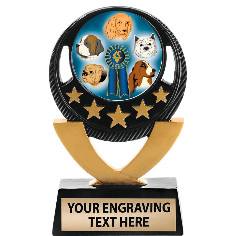 5"FIVE STAR BLK-GLD INS SCULP