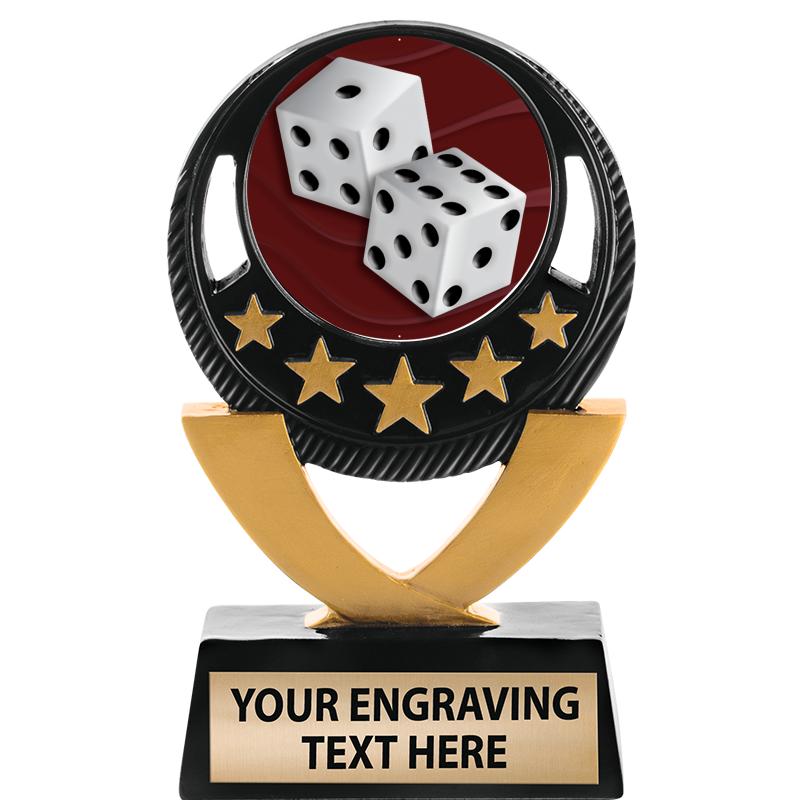 5"FIVE STAR BLK-GLD INS SCULP