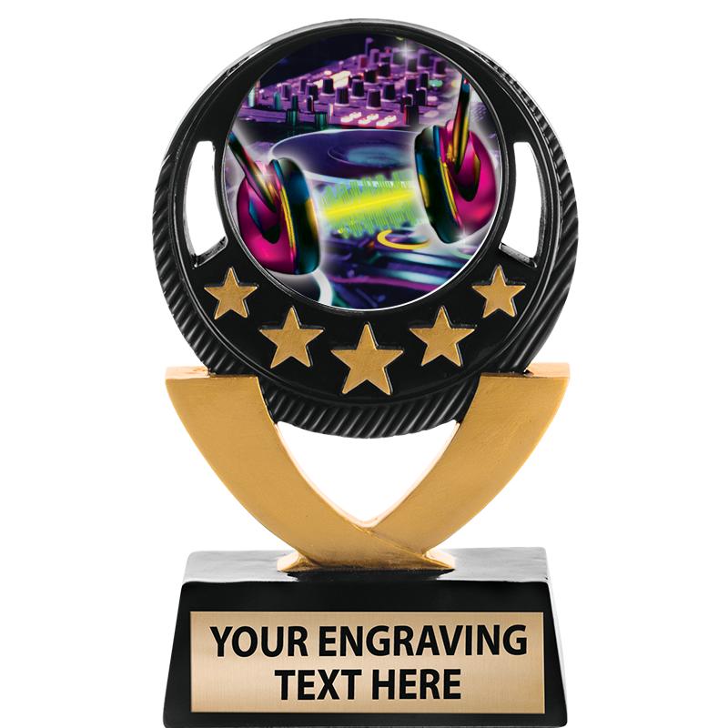 5"FIVE STAR BLK-GLD INS SCULP