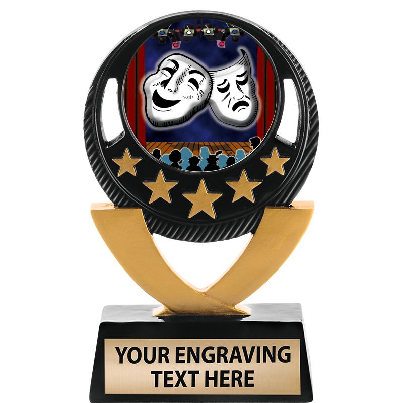 5"FIVE STAR BLK-GLD INS SCULP