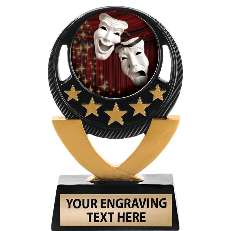 5"FIVE STAR BLK-GLD INS SCULP