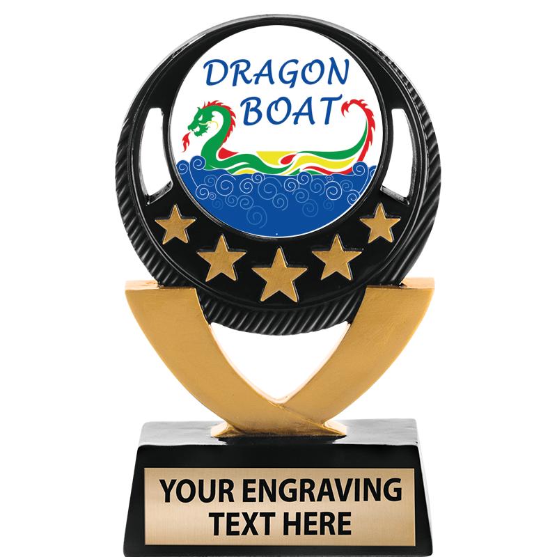 5"FIVE STAR BLK-GLD INS SCULP