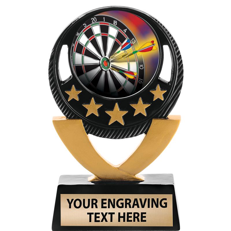 5"FIVE STAR BLK-GLD INS SCULP