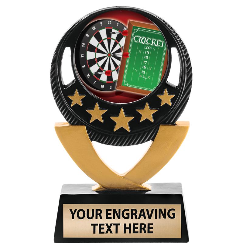 5"FIVE STAR BLK-GLD INS SCULP