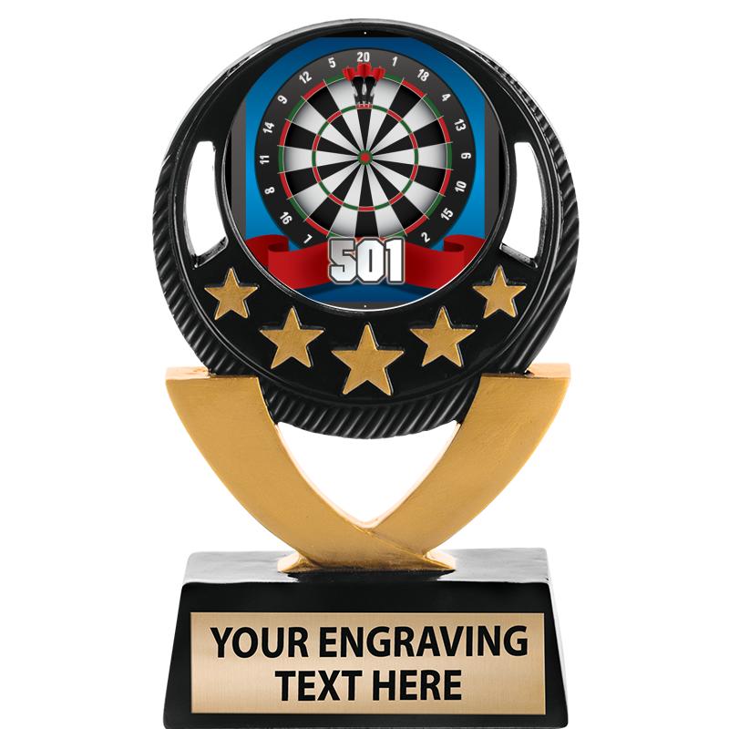 5"FIVE STAR BLK-GLD INS SCULP