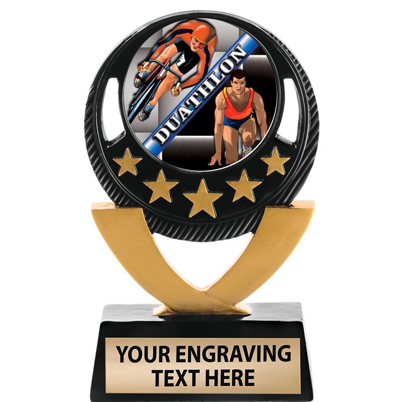 5"FIVE STAR BLK-GLD INS SCULP