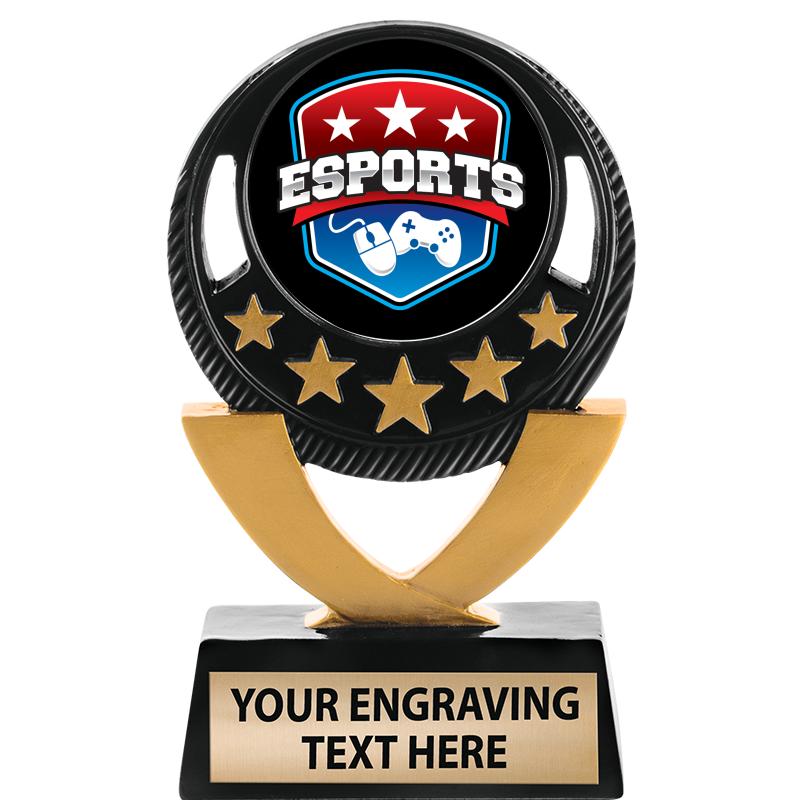 5"FIVE STAR BLK-GLD INS SCULP