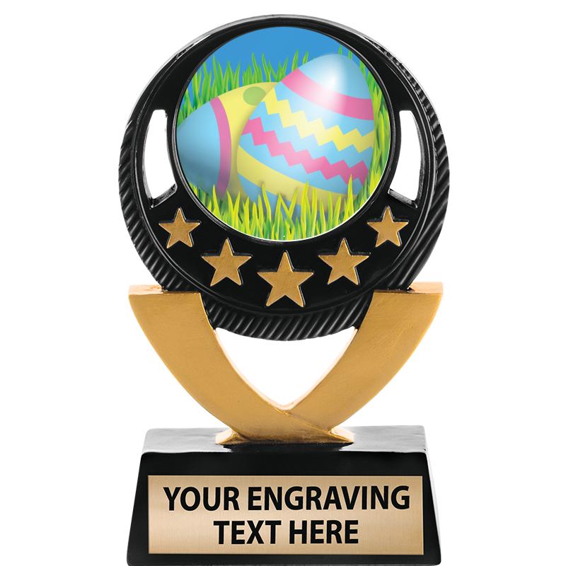 5"FIVE STAR BLK-GLD INS SCULP