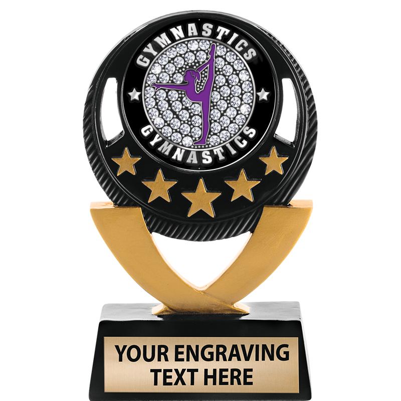 5"FIVE STAR BLK-GLD INS SCULP