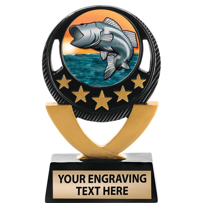 5"FIVE STAR BLK-GLD INS SCULP