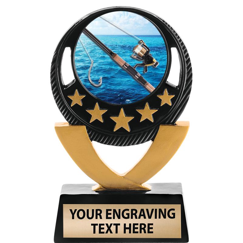 5"FIVE STAR BLK-GLD INS SCULP