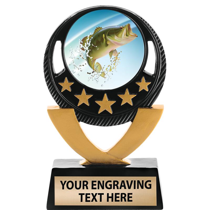 5"FIVE STAR BLK-GLD INS SCULP