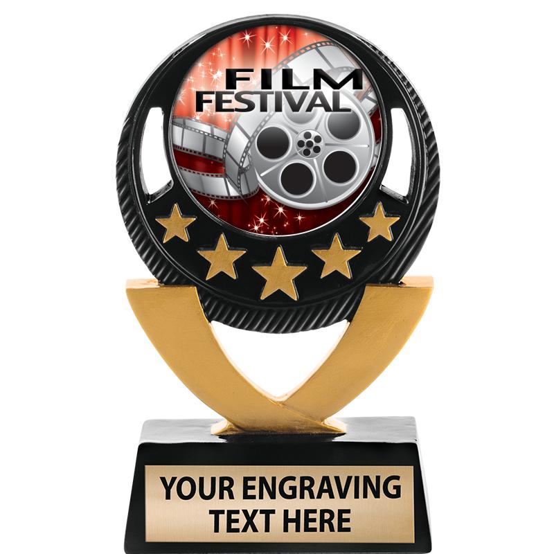 5"FIVE STAR BLK-GLD INS SCULP