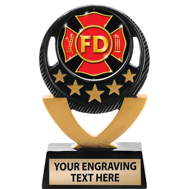 5"FIVE STAR BLK-GLD INS SCULP