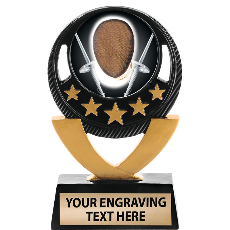 5"FIVE STAR BLK-GLD INS SCULP