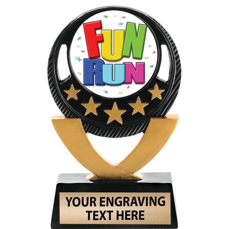 5"FIVE STAR BLK-GLD INS SCULP