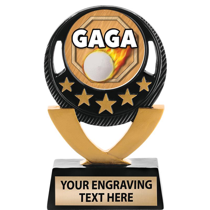 5"FIVE STAR BLK-GLD INS SCULP