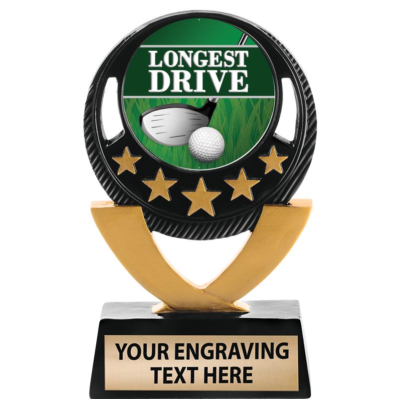 5"FIVE STAR BLK-GLD INS SCULP