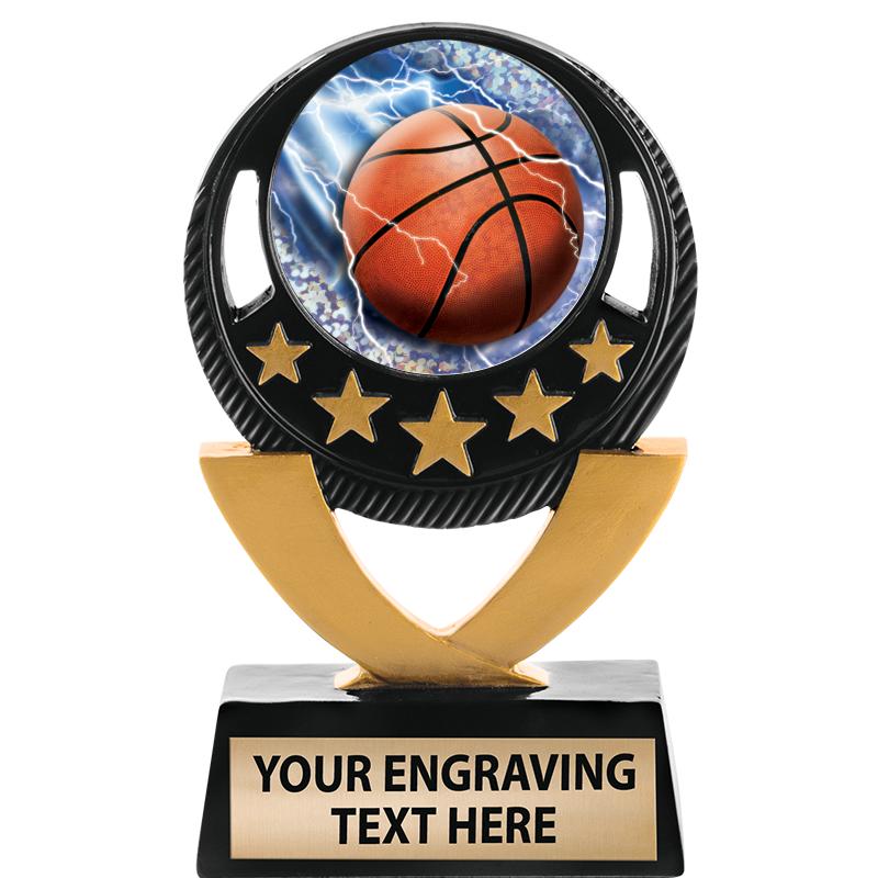 5"FIVE STAR BLK-GLD INS SCULP