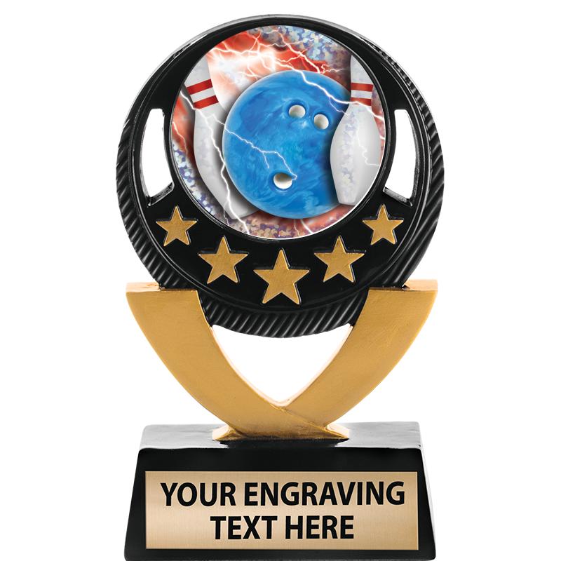 5"FIVE STAR BLK-GLD INS SCULP