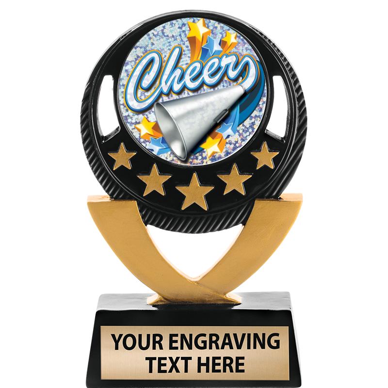 5"FIVE STAR BLK-GLD INS SCULP