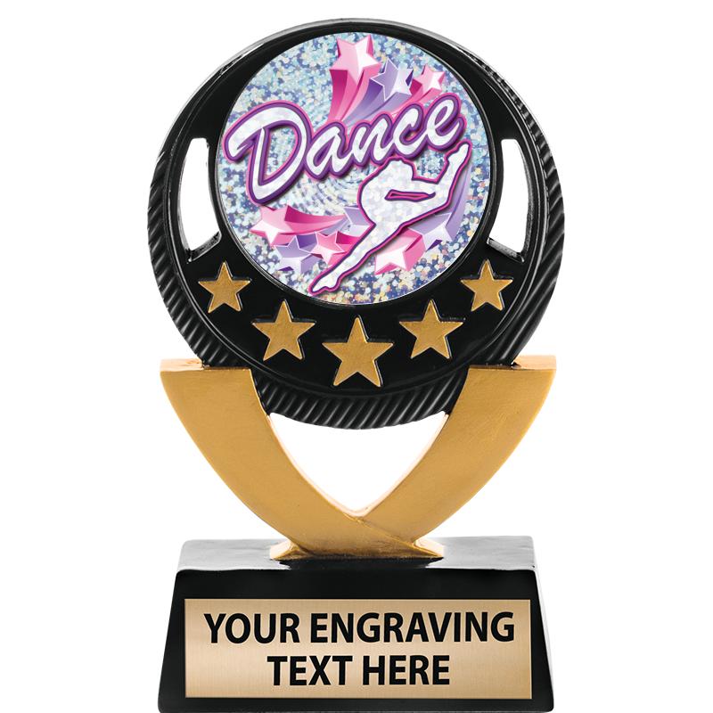 5"FIVE STAR BLK-GLD INS SCULP