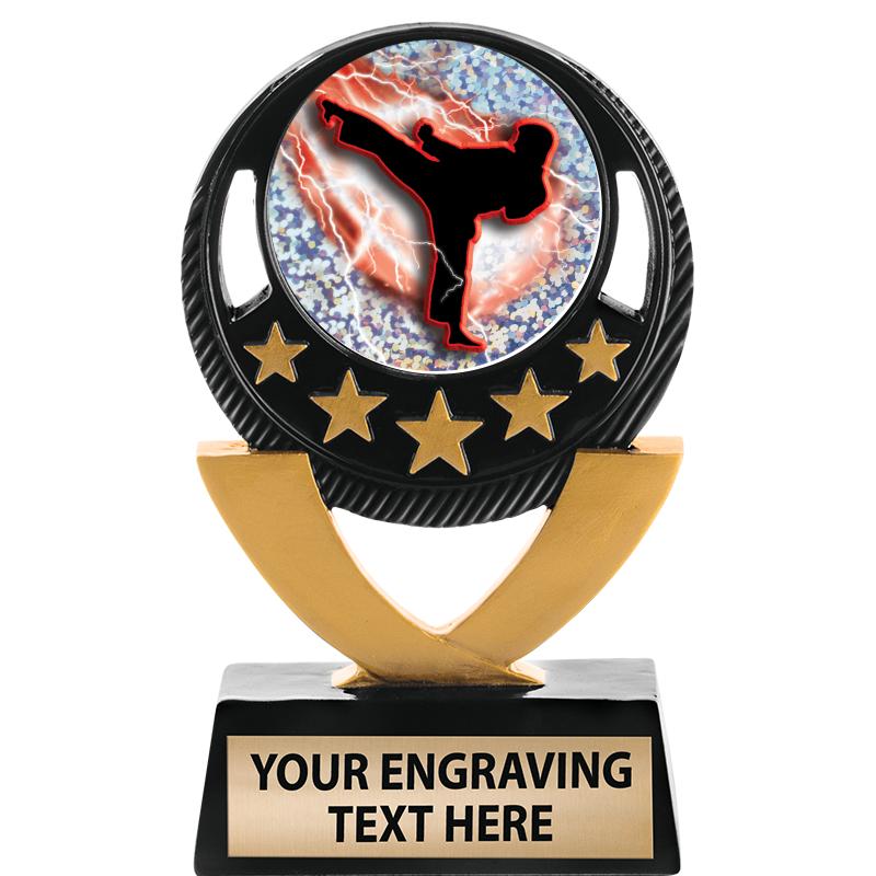 5"FIVE STAR BLK-GLD INS SCULP