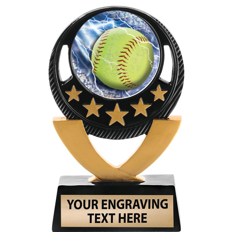 5"FIVE STAR BLK-GLD INS SCULP