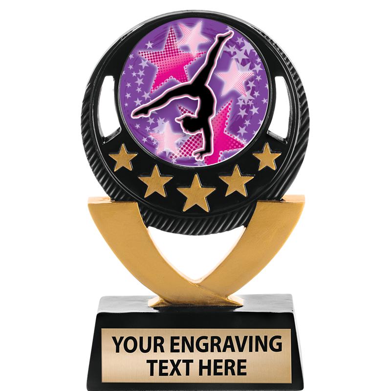 5"FIVE STAR BLK-GLD INS SCULP