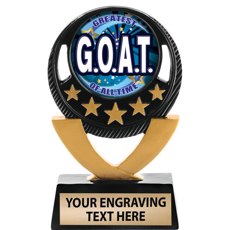 5"FIVE STAR BLK-GLD INS SCULP